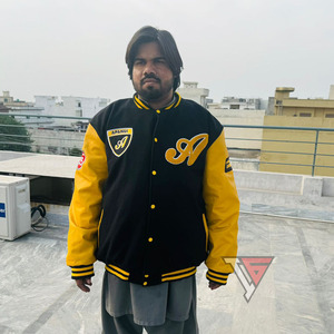 Custom Breathable Eco-Friendly Windproof Crocheted Varsity Bomber <b>Jacket</b> Wool Sleeves High Quality Winter <b>Zipper</b> Closure Plus - Product Image 1