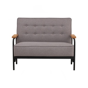 Canapé deux places moderne de haute qualité en tissu, rembourré, avec structure métallique pour hall d'hôtel ou salon - Product Image 2