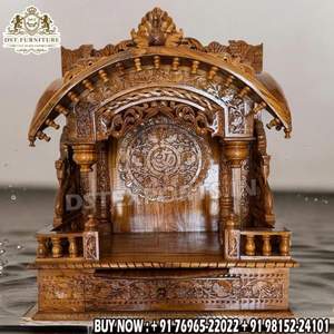 หิ้งบูชาไม้สักสไตล์โกปุรัมอินเดียใต้ขนาดใหญ่ งานโบราณ ตกแต่งบ้านสไตล์อิตาลี - Product Image 6