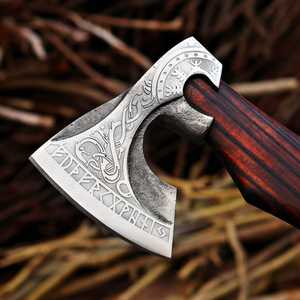 Customized Handmade High Quality DIY Grade Viking Hatchet High Carbon Steel Tomahawk <b>Axe</b> OEM Wooden <b>Handle</b> THEWIZ CRAFTS 3-Year - Product Image 6