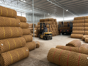 Wholesale 100% Eco Friendly Coconut Fiber Coir <b>Mat</b> <b>Roll</b> From Vietnam Brown Walkway Paving <b>Mat</b> Natural Coir Flooring Size 1.2*10m - Product Image 1