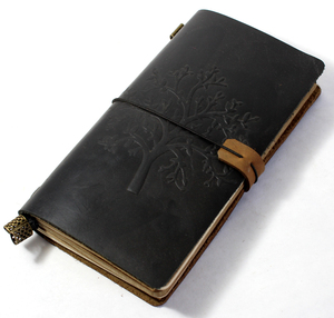 Carnet de notes personnalisé en cuir Crazy Horse écologique marron et noir, rechargeable, fait main, design voyage, pour bureau et réunions - Product Image 2