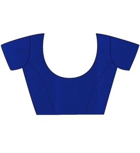 Sari en Georgette Uni/Uni KV pour Femme avec Blouse Réversible Non Cousue (Rose Bleu) pour Mariage - Product Image 4