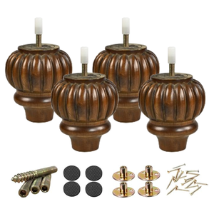 Decorative Solid Wood Furniture Feet Turned Style for Sofa Bed Cabinet <b>Table</b> Living Room Bedroom Apartment Premium Quality Heavy - Product Image 5