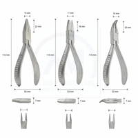 Ensemble de trois pinces chirurgicales en acier inoxydable, instrument microchirurgical manuel certifié CE Classe I pour interventions chirurgicales