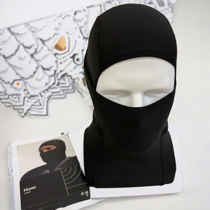 Balaclava d'hiver Chenyao en polyester/coton tricoté noir, imprimé par sublimation, logo personnalisé, pour le sport, le cyclisme, l'alpinisme, à porter sous le casque - Product Image 3