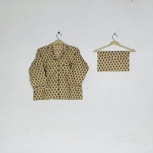 Nuevo Conjunto de Pijama Floral Estampado Elegante - Ropa de Dormir de Algodón Artesanal, Ropa de Dormir y de Estar por Casa de Verano Estilo Bohemio para Mujer, Regalo - Product Image 2