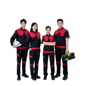 Nouvel ensemble de vêtements de travail unisexe en coton noir et rouge, respirant, confortable, haute visibilité et sécurité, fabriqué au Vietnam - Product Image 5