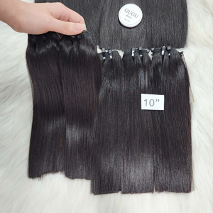 Paquetes de Cabello Humano Natural 100% Virgen, Liso Extremo, Super Doble Trama, de 8 y 10 Pulgadas, Color Natural, para Mujeres Negras, Venta al por Mayor - Product Image 3