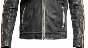 High Quality Wholesale Price Genuine Leather Motorbike <b>Jacket</b> Stand Collar Embroidery Front Logo Men's <b>Racing</b> <b>Jacket</b> - Product Image 6