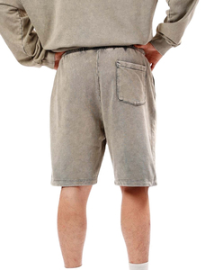 Ensemble deux pièces streetwear d'hiver personnalisé pour homme : sweat à capuche et short en polyester/coton, couleur unie, vente en gros - Product Image 3