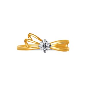 แหวนเพชรทรงอินฟินิตี้ครอสโอเวอร์ ดีไซน์โปร่งลายฉลุ ทองคำขาว 14K แหวนเพชรทรงเรขาคณิตทันสมัย - Product Image 3