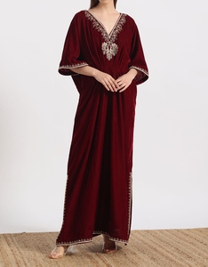 2026 Trendy Modest Dubai <b>Kaftan</b> for Women Floor Length Polyester Handmade Embroidery Traditional Islamic Clothing - Product Image 5