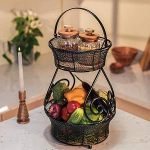 Cesta de Almacenamiento Rectangular de Alambre Metálico con Frente Abierto, Organizador para Despensa y Hogar - Product Image 2