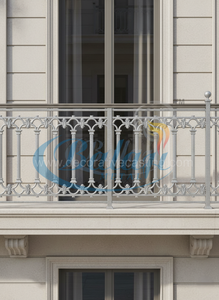 Traditional Cast <b>Iron</b> Balcony Railings Wall-Mounted Rust Resistant Outdoor Balustrade for Villa Hotel - Product Image 3