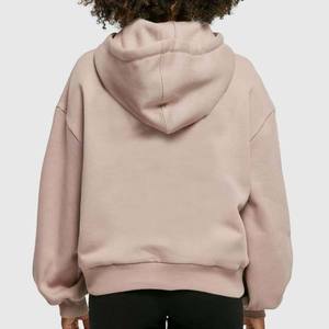 Sweat-shirt à capuche oversize pour femme, couleur unie, 100% coton, tricoté, manches longues, coupe classique, vêtements décontractés, style automne - Product Image 3