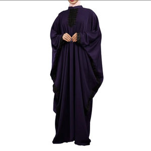Abayas Islámicas Modestas al por Mayor, Vestido Largo de Talla Grande, Ropa Musulmana Informal para Mujer, Abayas Elegantes de Chifón 100% Algodón - Product Image 6