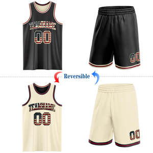 Ensemble de maillots de basket-ball réversibles personnalisés, drapeau américain sublimé, uniformes d'entraînement d'équipe, uniformes en maille respirante de haute qualité, OEM - Product Image 1