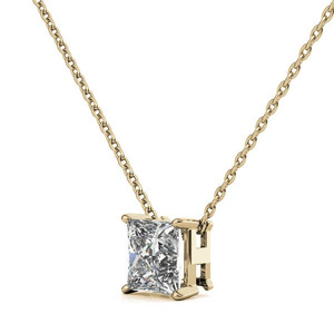 Pendentif solitaire en or 18 carats avec diamant de laboratoire de style luxueux, taille princesse, bijou pendentif solitaire en diamant de laboratoire. - Product Image 3