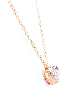 Collar de Oro Sólido de 14K en Oro Rosa con Colgante Geométrico Entrelazado, Cadena para Clavícula Femenina, Certificado IGI, Lujoso para Bodas y Fiestas - Product Image 2