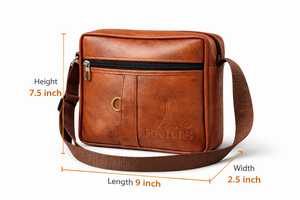 กระเป๋าหนัง PU สำหรับผู้ชาย กระเป๋าสะพายข้าง กระเป๋าสะพายไหล่สำหรับธุรกิจ กระเป๋าเดินทางกันน้ำ กระเป๋าสะพายแบบปรับได้สำหรับการเดินทางและการช้อปปิ้ง - Product Image 3