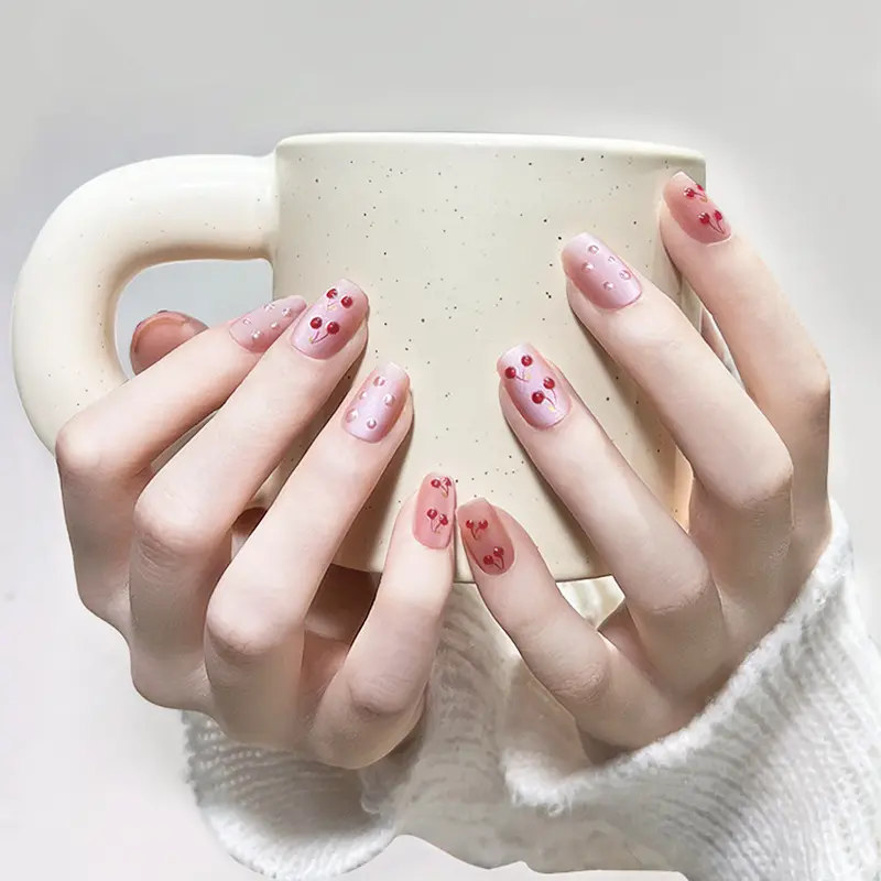 2024 Nieuwe 30 Stuks Kattenoog Valse Nagels Schattige 3d Kersen Schoonheid Nagel Zoete En Zachte Pers Op Nagels Valse Kunstnagels