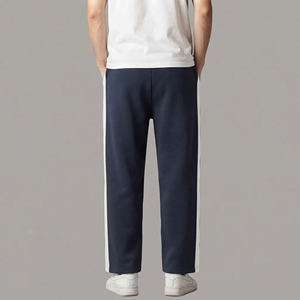 Custom Casual Men's <b>Track</b> Pants Loose Baggy Wide Leg 100% Cotton Breathable Windproof 2 tone Midweight Eco-Friendly man <b>trouser</b> - Product Image 2
