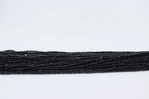 100 brins de perles de rondelle à facettes en spinelle noire naturelle - Product Image 5