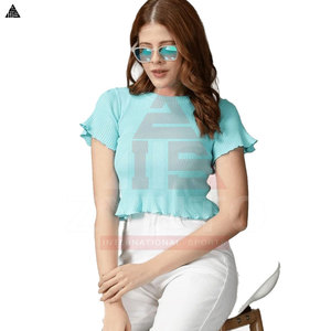 Top Corto para Mujer, Venta Caliente de Fábrica, Precio Bajo, Servicio OEM, Logotipo Personalizado, 100% Algodón, Top Corto en Blanco para Mujer - Product Image 6