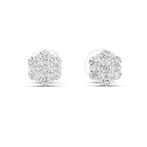 Cluster Flower Design Unisex Moissanite Earrings Men Hiphop 925 Sterling <b>Silver</b> Moissanite <b>Stud</b> Earrings Women - Product Image 2