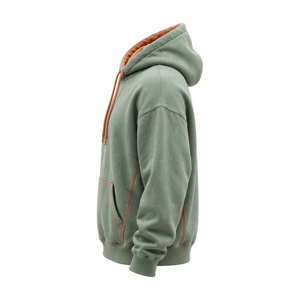 Sweat-shirt à capuche en molleton français pour homme, coupe ample, avec poche, décontracté, pour l'automne, 100% coton - Product Image 4