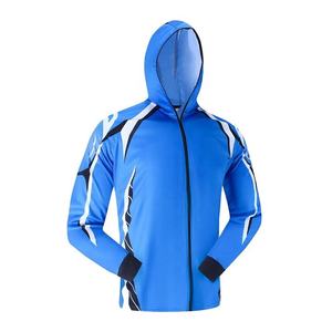 High Quality MMA Casual Color Block Mens Hooded <b>Sunscreen</b> Rash Guard Long Sleeve Lightweight Zip Polo - Product Image 2