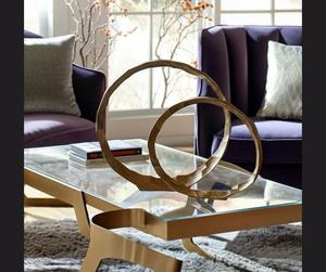 Handmade Aluminum High Quality Circular Tabletop Sculpture Set 2Pcs Modern Art <b>Decor</b> for Home Office Bar Mitzvah & Housewarming - Product Image 6