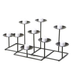 Wrought Iron Tabletop <b>Candelabra</b> Unique Design Metal Candlestick Holder Home Hotel Wedding - Product Image 1