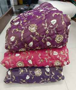 ผ้าไหมวิสโคสแท้พิมพ์ลายปักประณีต พร้อมงานปักลูกปัดละเอียดอ่อน ดีไซน์เนอร์ออกแบบ - Product Image 2