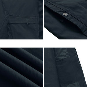 Veste de voyage décontractée pour homme en toile de coton de haute qualité, imperméable, coupe-vent, réversible, col rabattable, avec logo sur le devant - Product Image 5