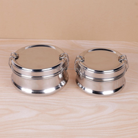 Contenitori per Pranzo in Acciaio Inox a Marchio Privato, Ordine all'Ingrosso, Doppio Livello, Chiusura a 2 Vie, Ermetici, Capacità 300ml, Leggeri