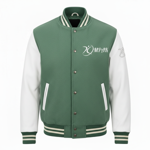 Manches en cuir de style américain durable avec broderies et patchs, style streetwear universitaire très tendance - Product Image 1