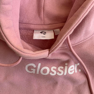 Sudadera con Capucha Rosa para Mujer, 100% Poliéster, Otoñal, Casual, Manga Larga, con Bolsillos, Logotipo Frontal, Secado Rápido, Marca Glossier - Product Image 4