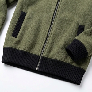 Wholesale <b>Men's</b> <b>Turtleneck</b> Fleece Knit Cardigan Jacket Full Zip Technical Fabric Winter Anti-Wrinkle Business Casual Outerwear - Product Image 5