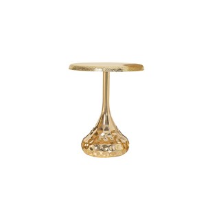 MODERN HAMMERED METAL <b>SIDE</b> <b>TABLE</b> BRUSHED <b>GOLD</b> ACCENT PEDESTAL <b>TABLE</b> FOR LIVING ROOM &HOME DECOR - Product Image 1