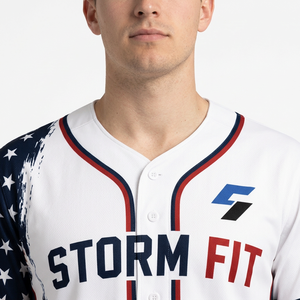 Maillot de baseball pour hommes à manches courtes, sublimé, anti-humidité, coupe athlétique, imprimé drapeau personnalisé, numéro 24 - Product Image 5