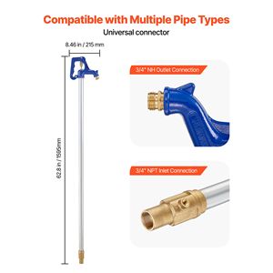 Robinet extérieur antigel de 1,58 m, résistant au gel, pour jardin, raccord de tuyau NPT 3/4 po, connecteurs d'eau de jardin pour tuyau NH 3/4 po - Product Image 5