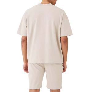 Ensemble court en coton uni pour homme, ensemble décontracté deux pièces, t-shirt et short, vêtements de tous les jours, entraînement, sport, fitness, personnalisable - Product Image 6