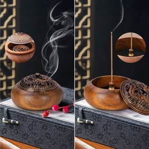Quemador de Aromas Árabes, Quemador de Incienso de Madera Hecho a Mano, Difusor Aromático de Sándalo, Diseño Floral, Soporte Decorativo para Todas las Estaciones - Product Image 6