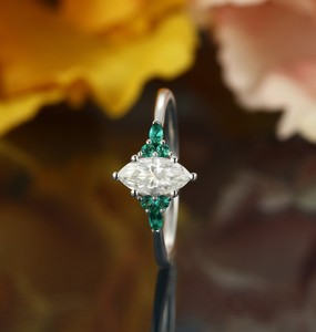 Moissanite <b>Ring</b> 925 Sterling <b>Silver</b> Luxury Vintage Inspired <b>Solitaire</b> Dainty Minimalist Engagement Wedding Promise Party <b>Ring</b> - Product Image 2