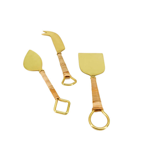 Ensembles à fromage en rotin et acier inoxydable avec boîte d'emballage, design moderne, ustensiles de cuisine, ensembles à fromage de qualité supérieure - Product Image 2
