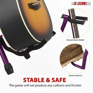 Taburete para Guitarra 5Core, Silla Acolchada de 3.15 Pulgadas con Respaldo, Asiento Musical Plegable con Reposapiés Integrado, Soporte para Guitarra - Product Image 2