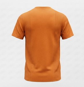 Camiseta de Punto de Manga Corta con Cuello Redondo para Hombre, Color Naranja, Corte Regular, Estilo Casual, 100% Algodón Jersey - Product Image 2
