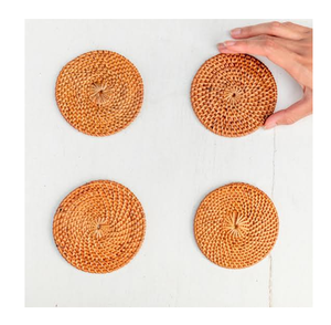 Posavasos/Alfombrillas Circulares de Ratán Natural en Oferta, Decorativas para Mesa, para Bodas, Fiestas y Eventos, Portavasos para Copas de Vino y Jugos - Product Image 6